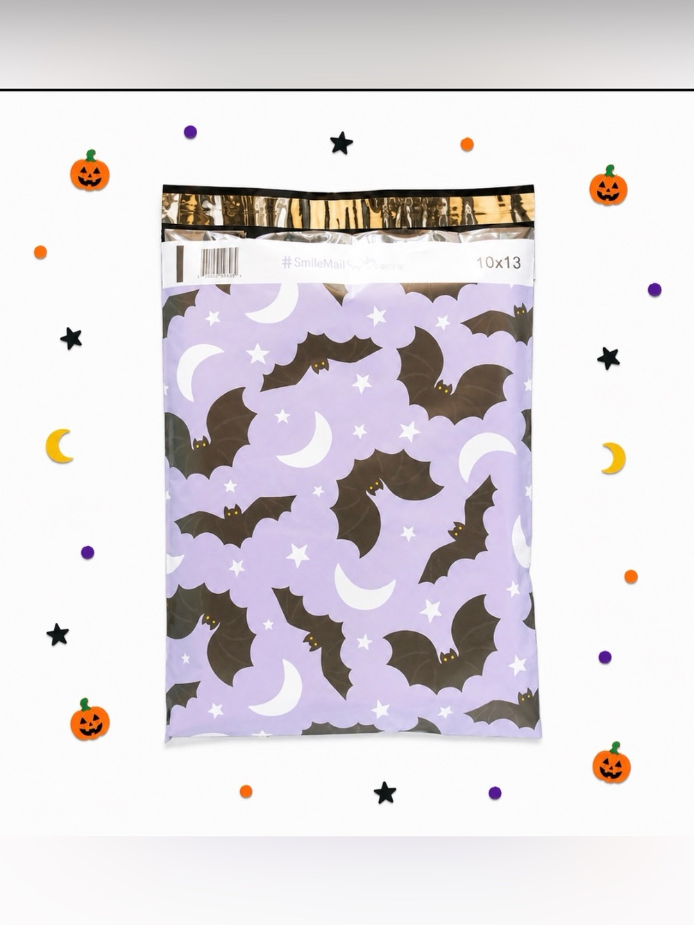30 10โ x 13โ Halloween Bat & Moon Poly Mailers - Picture 2 of 3